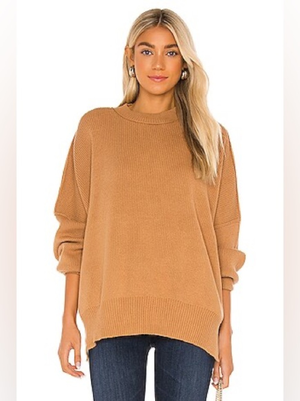 Free People Sweater Women’s M Easy Street Tunic Brown Oversized Slouchy